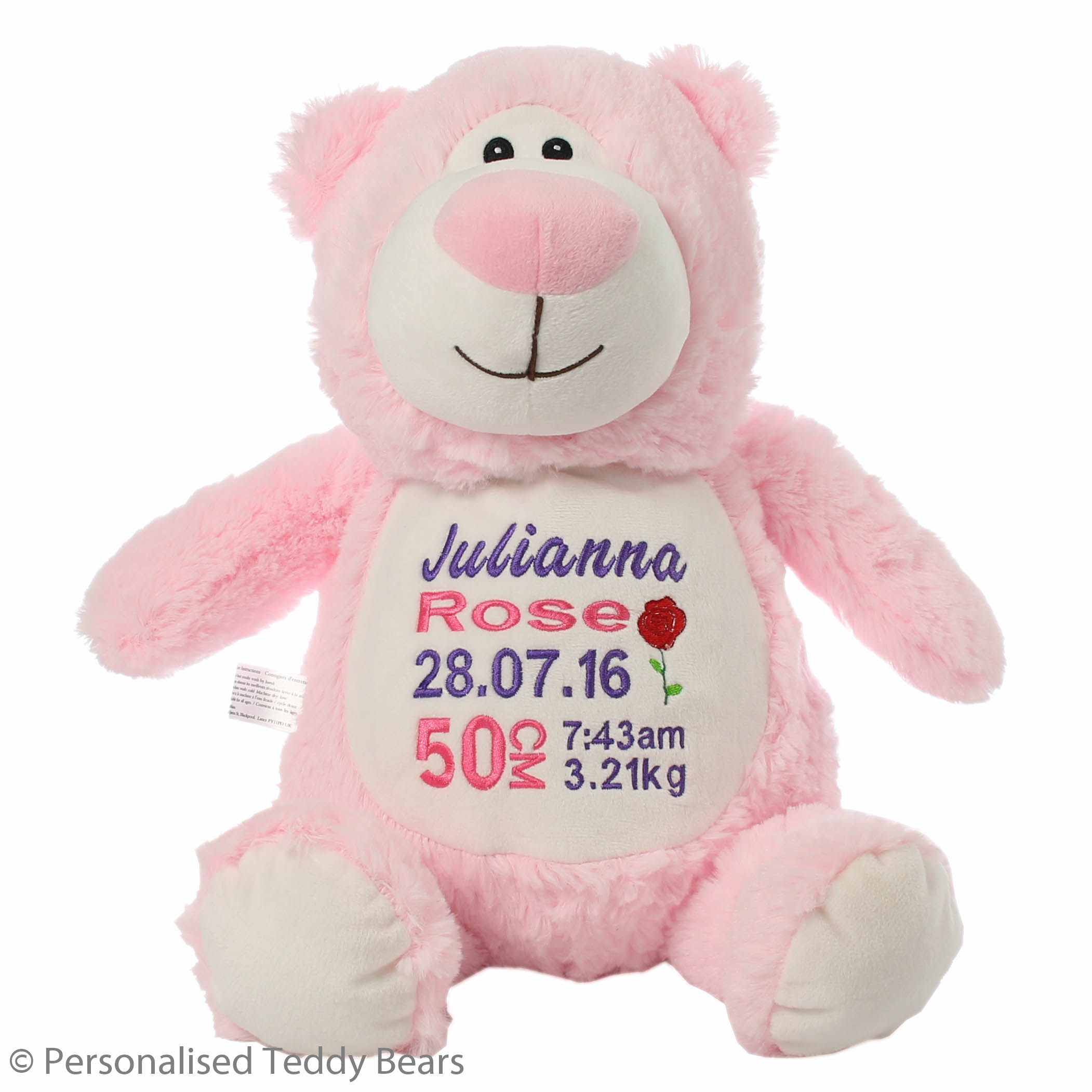 Bear Pink Personalised Bear